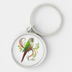 Cinnamon Green Cheek Conure Key Ring