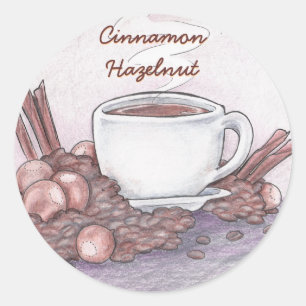 Cinnamon Hazelnut Coffee Classic Round Sticker