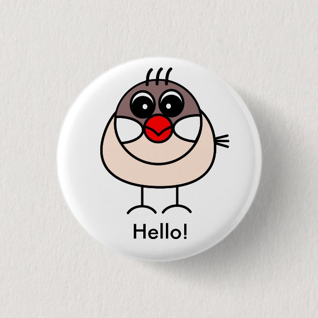 cinnamon Java sparrow 3 Cm Round Badge (Front)