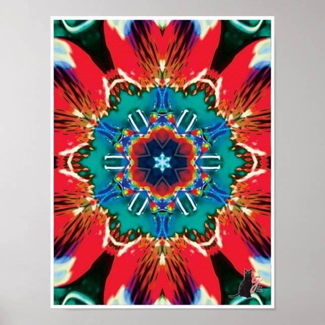 Cinnamon Kinetic Collage Kaleidoscope Poster (Front)