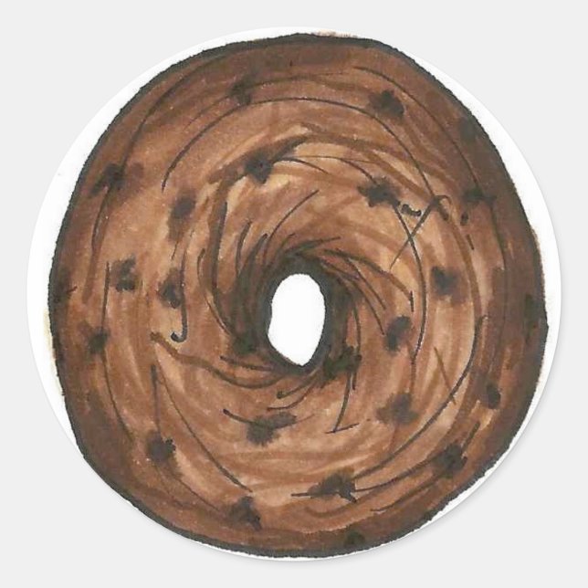 Cinnamon Raisin Bagel NYC Bagels Breakfast Food Classic Round Sticker (Front)