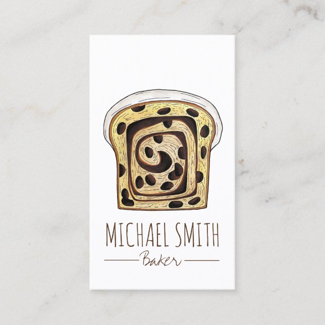 Cinnamon Raisin Bread Bakery Breadmaking Baker Business Card (Front)