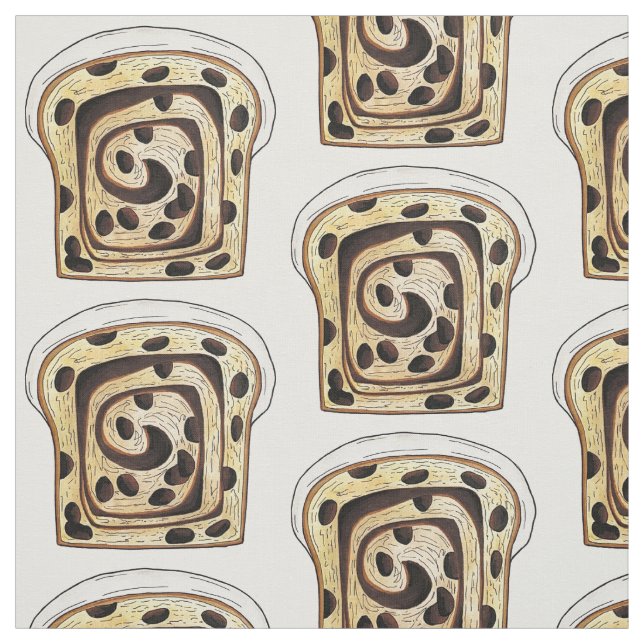 Cinnamon Raisin Bread Loaf Baking Breadmaking Fabric (Swatch)