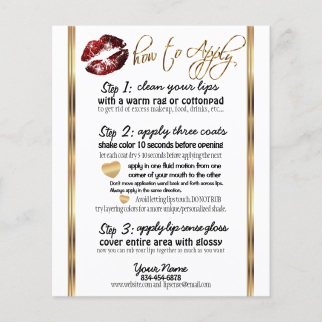 Cinnamon Red Glitter Lip Instructions 2 Flyer (Front)