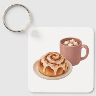 Cinnamon Roll and Cocoa Key Ring