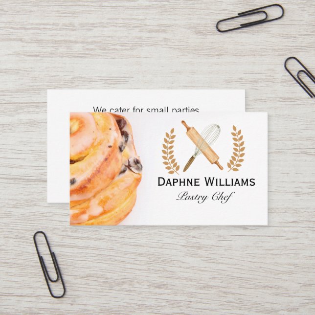 Cinnamon Roll | Baker | Restaurant Business Card (Front/Back In Situ)
