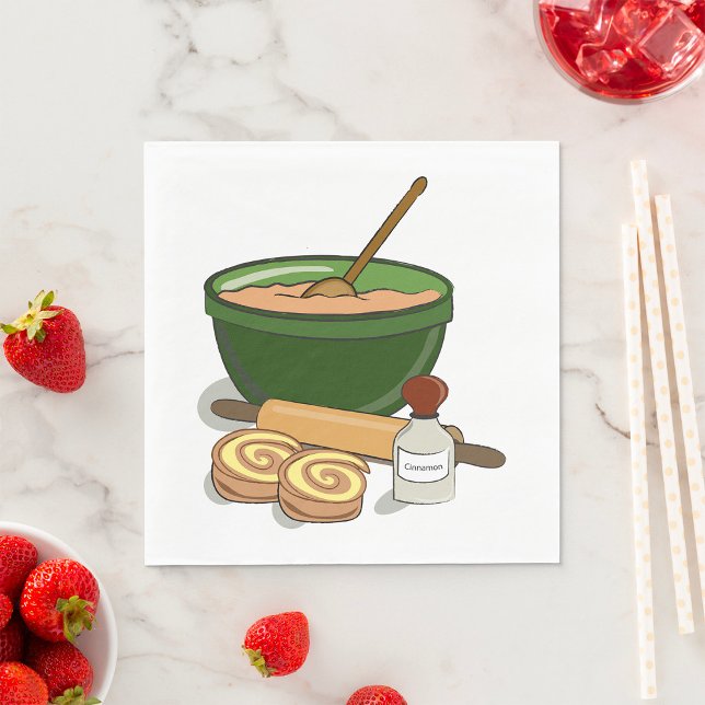 Cinnamon Roll Baking Ingredients Cosy Kitchen  Napkin (Creator Uploaded)