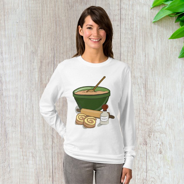 Cinnamon Roll Baking Ingredients Cosy Kitchen  T-Shirt (Creator Uploaded)