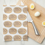 Cinnamon Roll Bun Pastry Bakery Breakfast Food Tea Towel<br><div class="desc">Design features an original marker illustration of a delicious, freshly baked cinnamon roll pastry topped with a drizzle of cream cheese frosting. Ideal for a baby shower, birthday party, bake sale, bakery popup, or breakfast or brunch celebration. Don't see what you're looking for? Need help with customisation? Contact Rebecca to...</div>