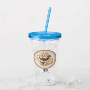 Cinnamon roll cartoon illustration acrylic tumbler