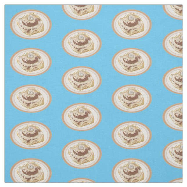 Cinnamon roll cartoon illustration fabric (Swatch)