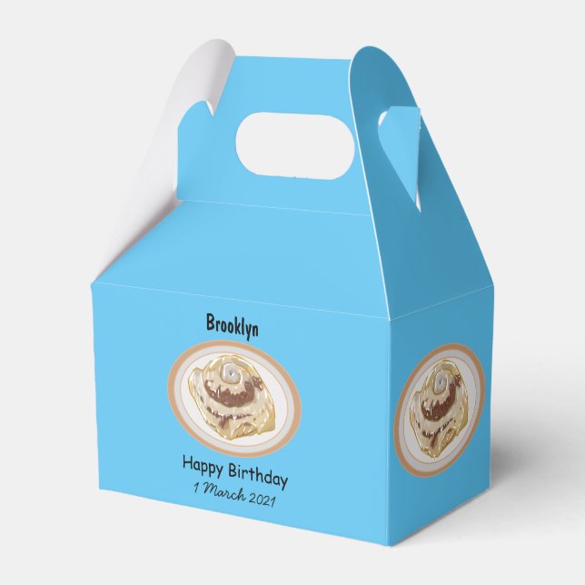 Cinnamon roll cartoon illustration favour box (Front Side)