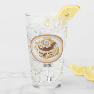 Cinnamon roll cartoon illustration  glass