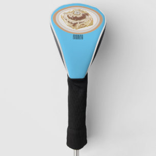 Cinnamon roll cartoon illustration golf head cover