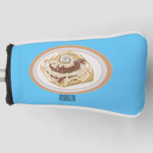 Cinnamon roll cartoon illustration golf head cover