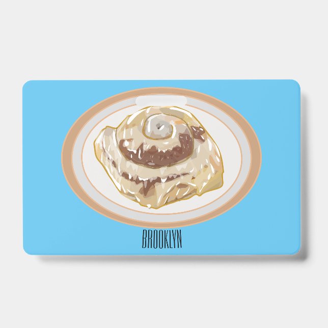 Cinnamon roll cartoon illustration  ID badge (Front)