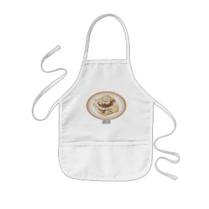 Cinnamon roll cartoon illustration kids apron