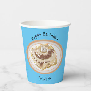 Cinnamon roll cartoon illustration paper cups