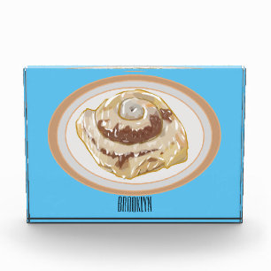 Cinnamon roll cartoon illustration  photo block