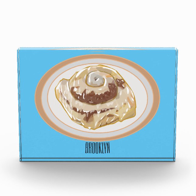 Cinnamon roll cartoon illustration  photo block (Front)