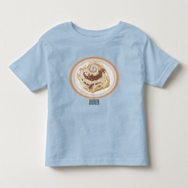 Cinnamon roll cartoon illustration  toddler T-Shirt (Front)