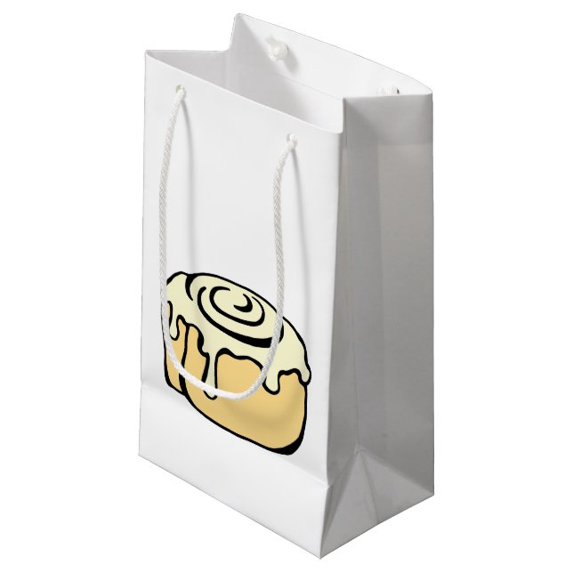 Cinnamon Roll Honey Bun Cute Cartoon Design Small Gift Bag (Front Angled)