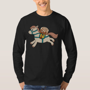 Cinnamon Roll is Horseriding Ironic Horse Illustra T-Shirt
