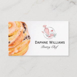 Cinnamon Roll Pastry Bag Chef Business Card