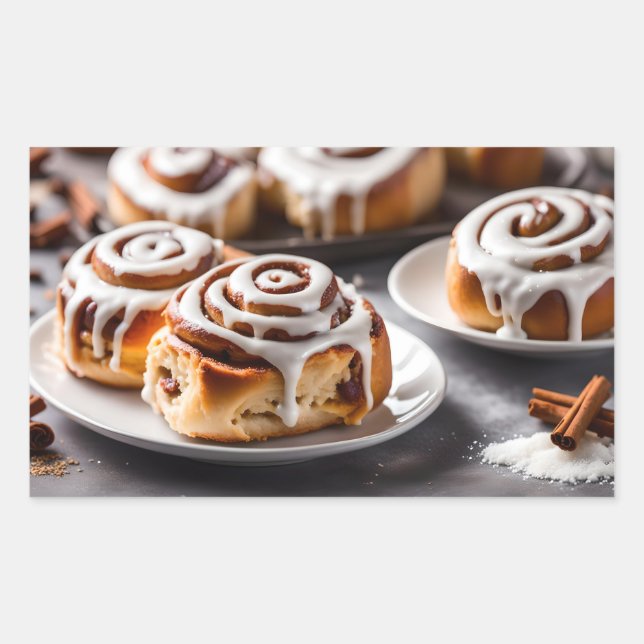 Cinnamon Roll Rectangular Sticker (Front)