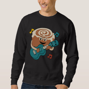 Cinnamon Roll Ukulele Player Musician Clef Sweatshirt