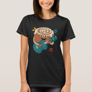 Cinnamon Roll Ukulele Player Musician Clef T-Shirt