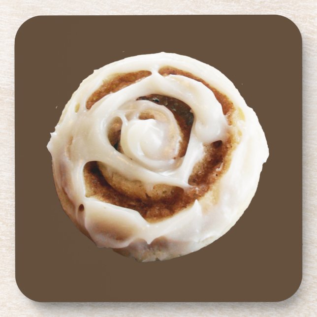 Cinnamon Roll with Icing Coaster (Front)