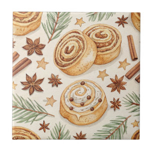 Cinnamon Rolls and Spices - Holiday Baking Tile
