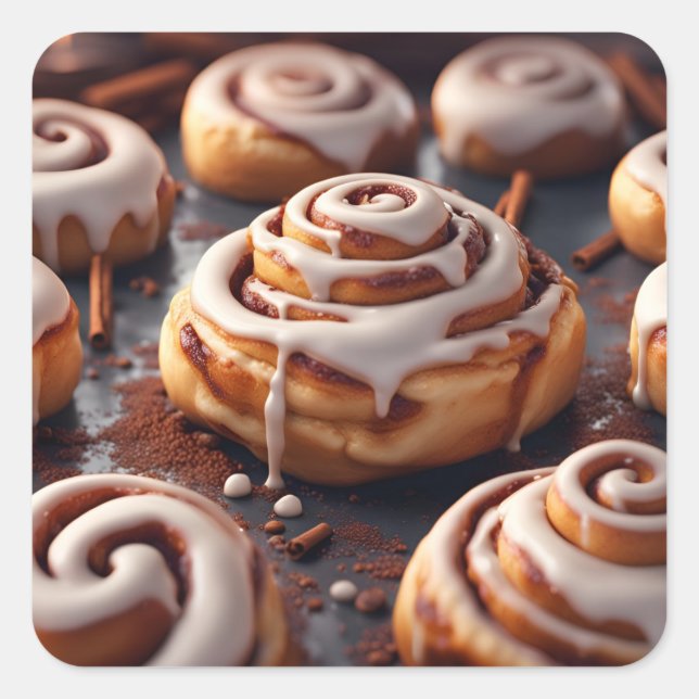 Cinnamon Rolls Square Sticker (Front)