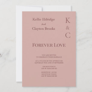 Cinnamon Rose Forever Love Wedding Invitation
