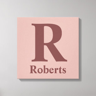Cinnamon Rose Initial/First/Family Name Canvas Print