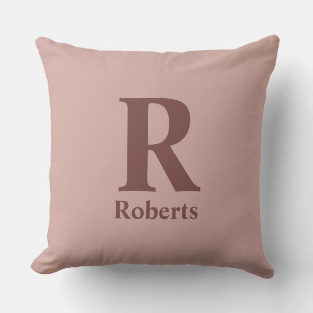 Cinnamon Rose Initial/First/Family Name Cushion (Front)