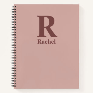 Cinnamon Rose Initial/First/Family Name Notebook