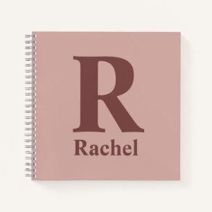 Cinnamon Rose Initial/First/Family Name Notebook