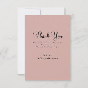 Cinnamon Rose Modern Minimalist Wedding Thank You 