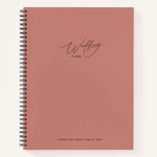 Cinnamon Rose Wedding Plans Notebook