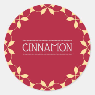 Cinnamon Spice Jar Stickers Red