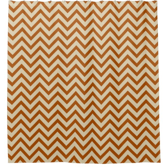 Cinnamon Spice Moods Chevrons Shower Curtain (Front)