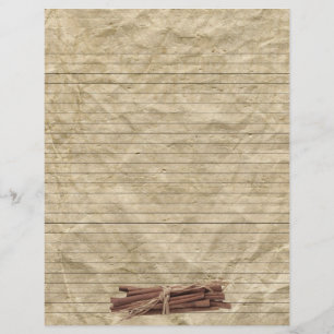 Cinnamon Sticks Crumpled Paper Lined Recipe Pages