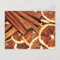 Cinnamon sticks with dried orange slices