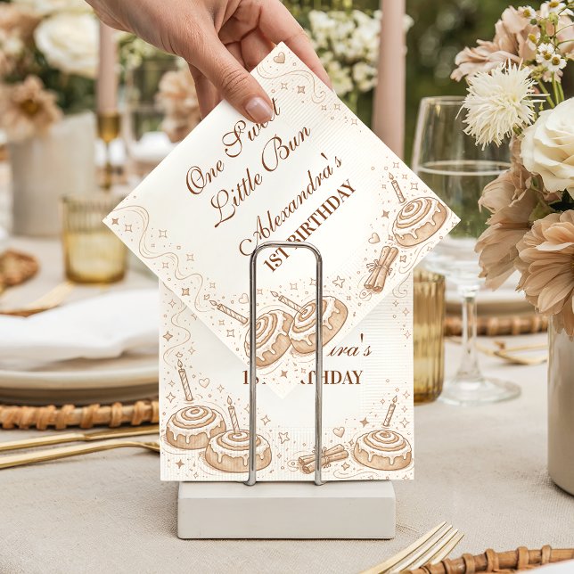 Cinnamon Swirl Little Bun Birthday Napkin (Creator Uploaded)