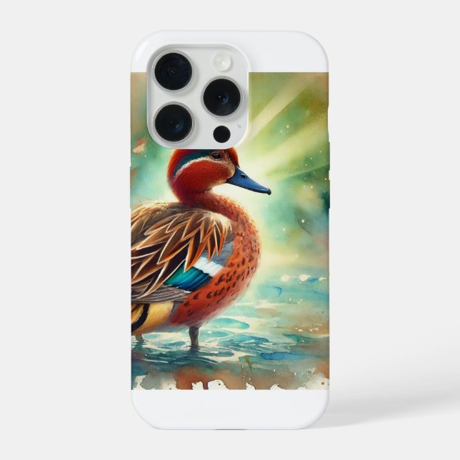 Cinnamon Teal 231024AREF119 - Watercolor iPhone Case (Back)