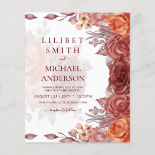 Cinnamon Terracotta FALL Floral Botanical WEDDING Flyer