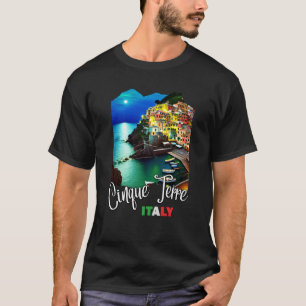 Cinque Terre At Night Painting Cinque Terre Souven T-Shirt
