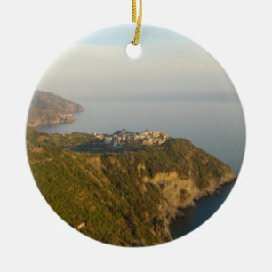 Cinque Terre from Afar Ceramic Tree Decoration